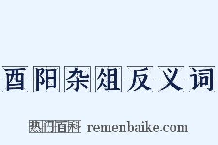 酉阳杂俎反义词是什么意思的图片